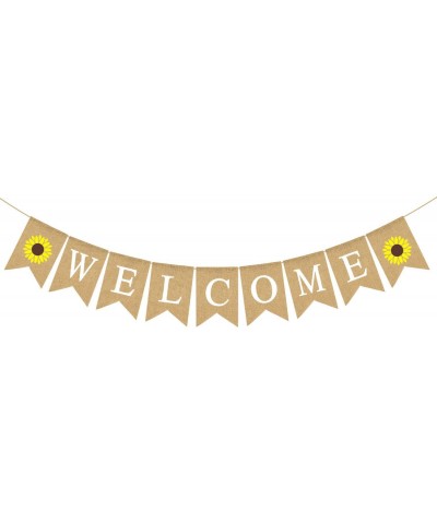 Jute Burlap Welcome Banner with Sunflower Gender Reveal- Baby Shower- Birthday Party- Wedding- Engagement- Retirement Party D...