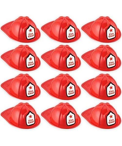 Kids Firefighter Hat - 12 Pcs Plastic Fire Hats for Kids - Double Axe Fire Chief Theme Party - Fun- Safe- Soft Firefighter He...