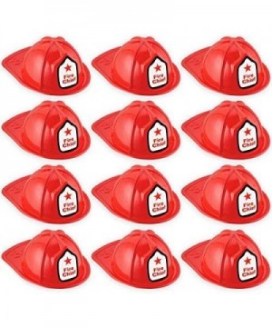 Kids Firefighter Hat - 12 Pcs Plastic Fire Hats for Kids - Double Axe Fire Chief Theme Party - Fun- Safe- Soft Firefighter He...