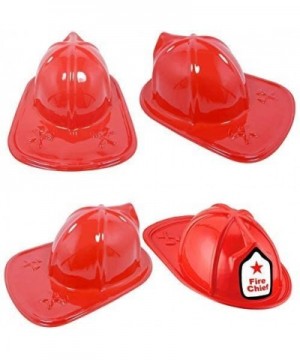 Kids Firefighter Hat - 12 Pcs Plastic Fire Hats for Kids - Double Axe Fire Chief Theme Party - Fun- Safe- Soft Firefighter He...