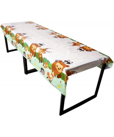 Woodland Animals Party Tablecloth - 3-Pack Disposable Plastic Rectangular Table Covers - Animals Themed Party Supplies Kids B...