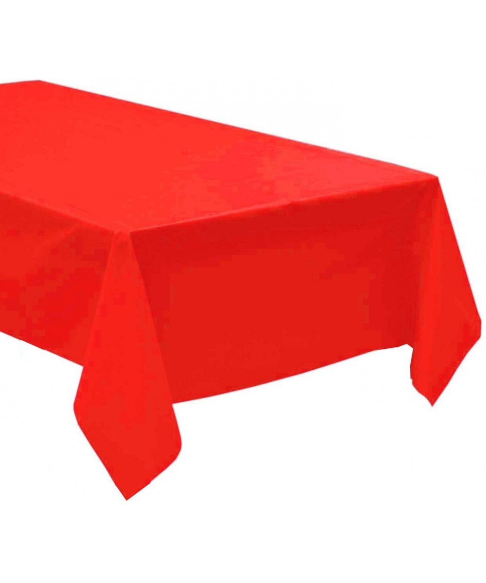 3 Pack Rectangle 54" x 108 Plastic Table Cover Heavy Duty Tablecloth Reusable/Disposable (Red) - Red - CX18U69KI6K $8.10 Tabl...