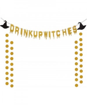 Gold Glittery Drink Up Witches Hat Banner for Halloween Party Decoration Supplies with 2 Pack Paper Garland - CW18IOCCO9X $7....