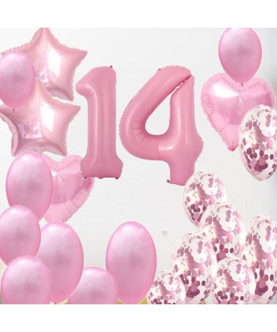 Sweet 14th Birthday Decorations Party Supplies-Pink Number 14 Balloons-14th Foil Mylar Balloons Latex Balloon Decoration-Grea...