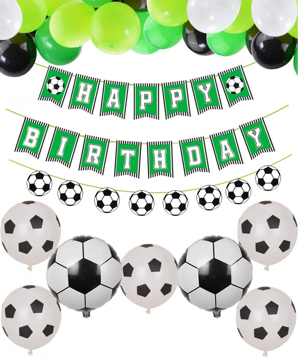 Soccer Party Supplies Soccer Happy Birthday Banners and 47 Pcs Soccer Theme Balloons for Kids- Boys- Soccer Fans Birthday Par...