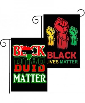 Black Lives Matter Love Always Wins Banner Flag Garden Decoration 13in18.5in 2 Pieces(Multi Map BLM+Multi Fist BLM) - Multi M...