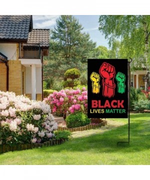 Black Lives Matter Love Always Wins Banner Flag Garden Decoration 13in18.5in 2 Pieces(Multi Map BLM+Multi Fist BLM) - Multi M...