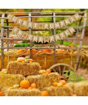 Jute Burlap Cutest Pumpkin in The Patch Banner Fall Theme 1st Birthday Party Garland Decoration - CQ18Z0M89Q5 $11.97 Banners ...