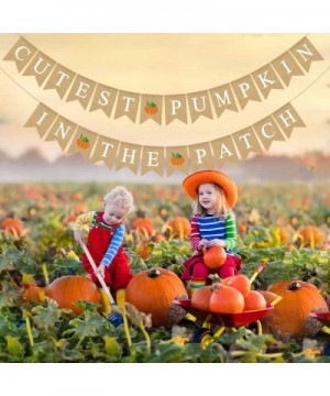 Jute Burlap Cutest Pumpkin in The Patch Banner Fall Theme 1st Birthday Party Garland Decoration - CQ18Z0M89Q5 $11.97 Banners ...