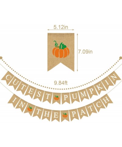 Jute Burlap Cutest Pumpkin in The Patch Banner Fall Theme 1st Birthday Party Garland Decoration - CQ18Z0M89Q5 $11.97 Banners ...