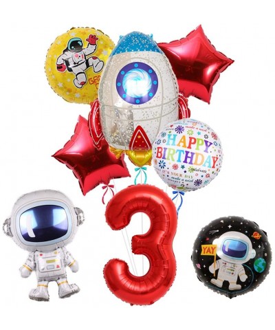 30" Astronaut Spaceman Balloons- Pack of 8- Large Rocket Mylar Balloon for 3rd Birthday Balloon Bouquet Decorations- Outer Sp...