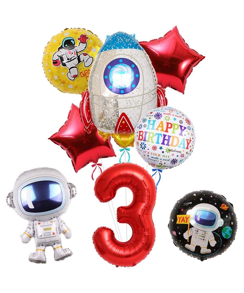 30" Astronaut Spaceman Balloons- Pack of 8- Large Rocket Mylar Balloon for 3rd Birthday Balloon Bouquet Decorations- Outer Sp...