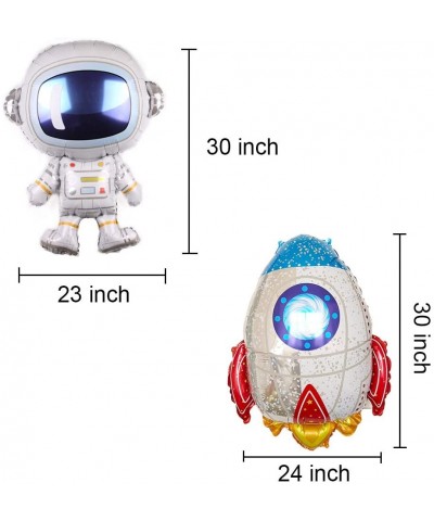 30" Astronaut Spaceman Balloons- Pack of 8- Large Rocket Mylar Balloon for 3rd Birthday Balloon Bouquet Decorations- Outer Sp...