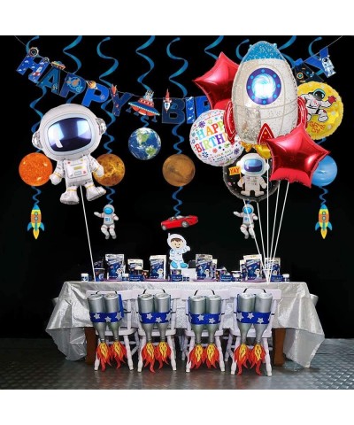 30" Astronaut Spaceman Balloons- Pack of 8- Large Rocket Mylar Balloon for 3rd Birthday Balloon Bouquet Decorations- Outer Sp...