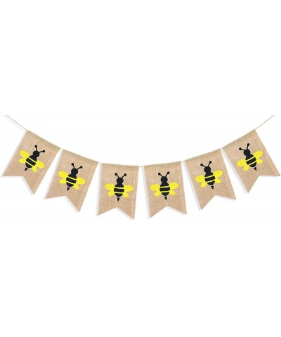 Bumblebee Banner Happy Bee Day Decorations Garland Baby Shower Birthday Party Supplies Vintage Rustic Burlap Hanging Bunting ...