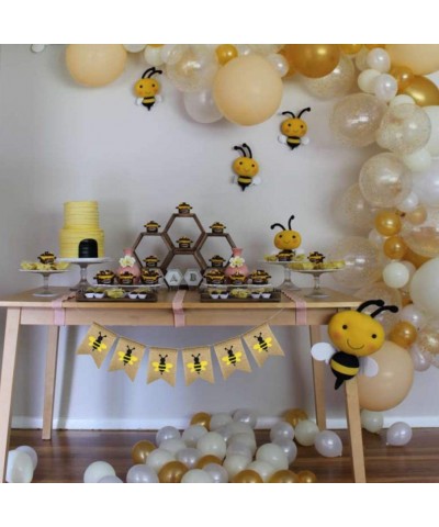 Bumblebee Banner Happy Bee Day Decorations Garland Baby Shower Birthday Party Supplies Vintage Rustic Burlap Hanging Bunting ...