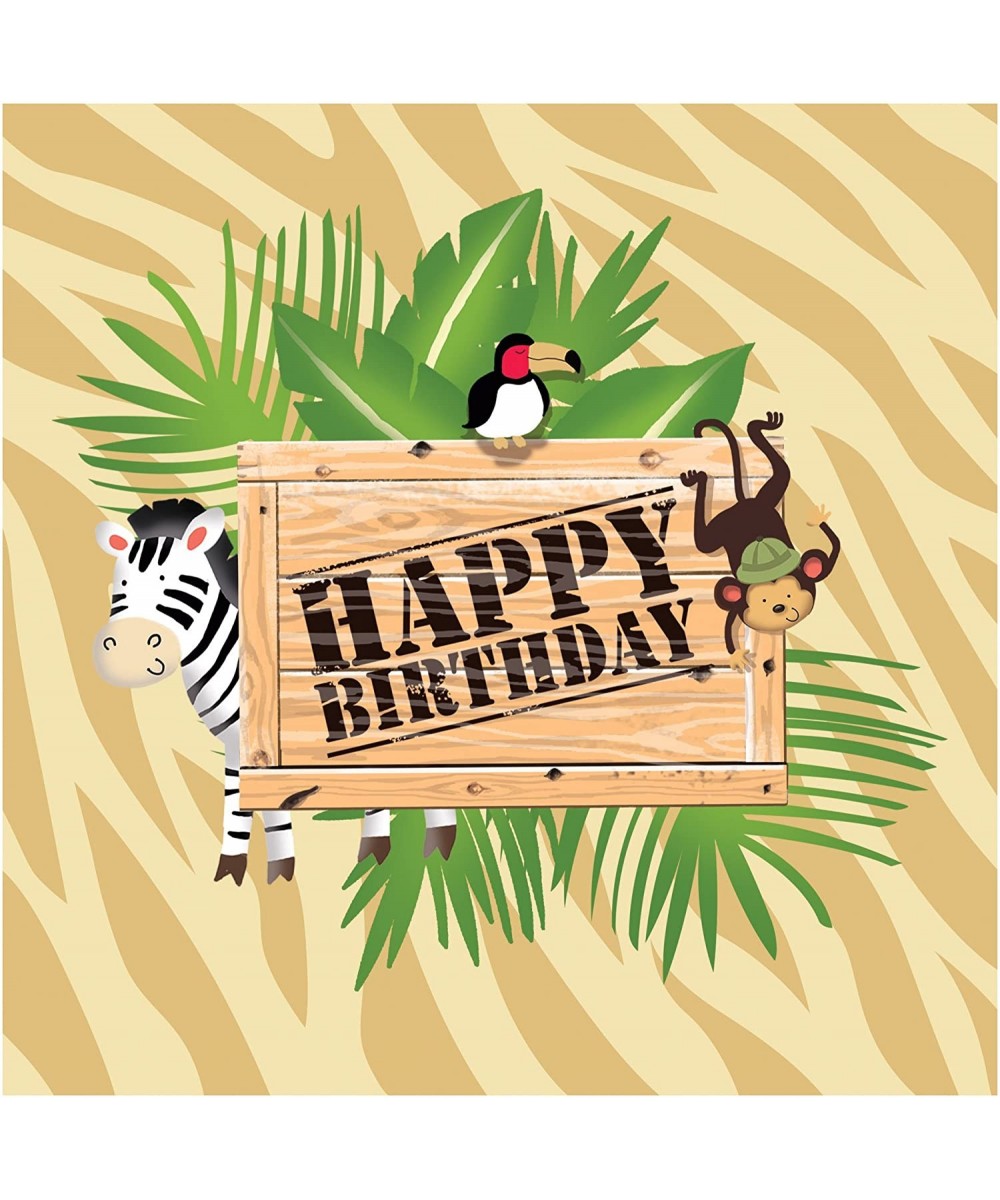 16-Count 3 Ply Paper Lunch Napkins- Happy Birthday Safari Adventure - Safari Adventure - C411J8GG24H $5.70 Party Tableware