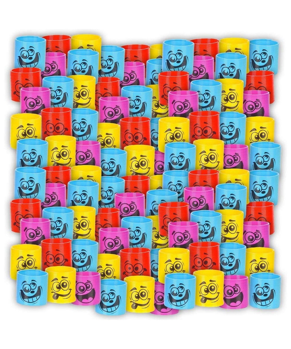 Toy Spring Coil - Pack of 50 1.38 Inch Assorted Emoji Silly Faces and Colors for Party Favor- Carnival Prize- Stress Relief- ...