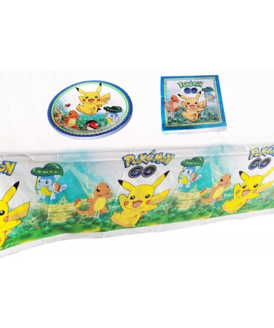 Pokemon Birthday Party Supplies- 20 Plates + 20 Napkins + 1 Tablecover Birthday Party Themed Party Supplies Set. - C41996X56W...