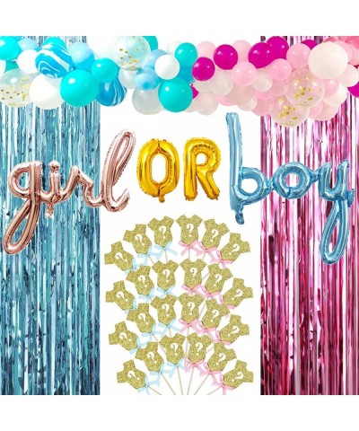 Baby Gender Reveal Party Supplies Decoration Favor Baby Shower Kit for Boy or Girl Foil Balloons-Pink Blue Balloon Garland Ar...