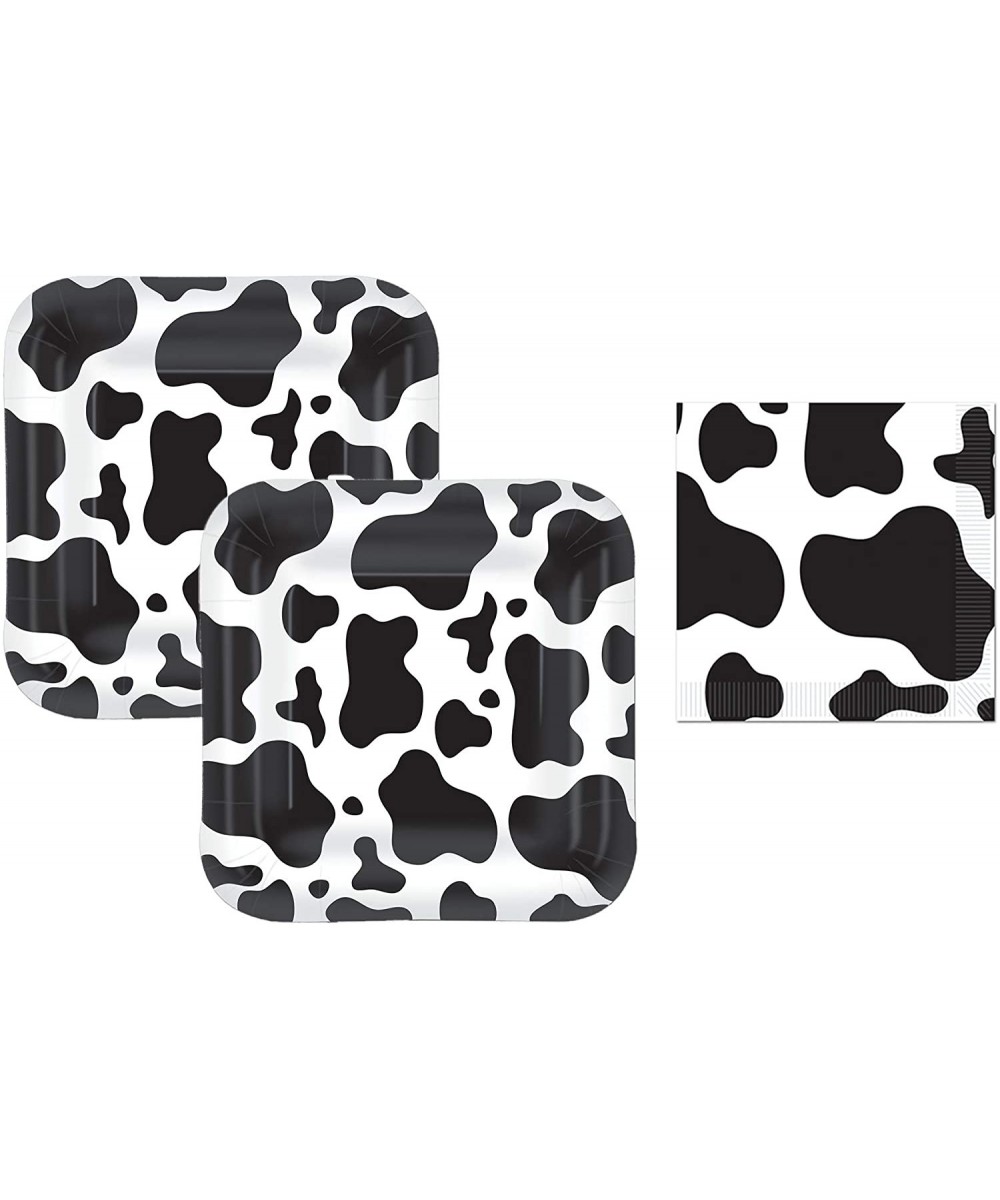Cow or Farm Square 7" Dessert Plates (16) and Beverage Napkins (16) Party Bundle - CG18TZD0ZGO $11.04 Party Tableware