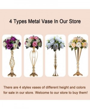 2Pcs Silver Metal Flower Vase- Wedding/Party Flowers Centerpieces for Table- Tall Candle Holder for Pillar Candle (20.5inch/5...