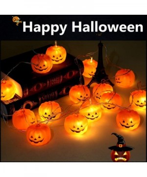 Halloween String Lights- LED Pumpkin Lights- Holiday Lights for Outdoor Decor-2 Modes Steady/Flickering Lights(20 One Pumpkin...