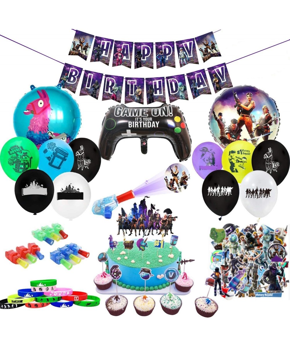 Birthday Party Supplies for Game Fans- 110pcs Gaming Theme Party Decorations - include Balloons- Banner-Bracelets-Finger Ligh...