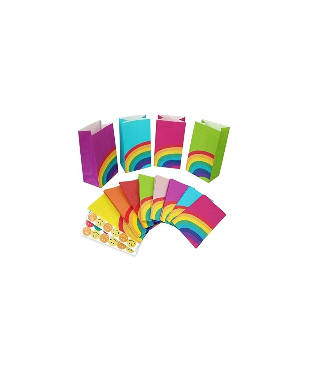 48Pcs Rainbow Paper Gift Bags-8 colour Rainbow Party Bag Rainbow Gift Bag Birthday Gifts and Party Favors Multi-use for Girls...