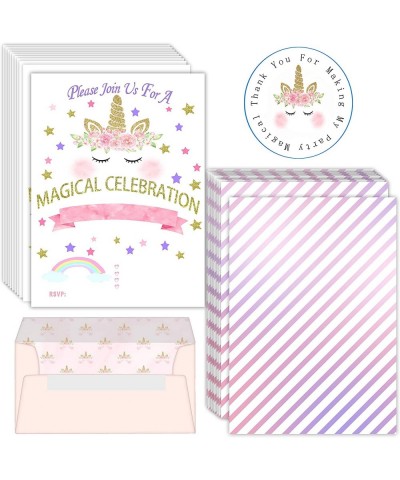 Unicorn Invitations-20 Fill in Style Glitter Unicorn Party Invitations with Envelopes for Kids Birthday Baby Shower Unicorn P...