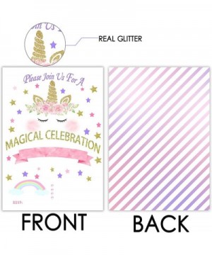 Unicorn Invitations-20 Fill in Style Glitter Unicorn Party Invitations with Envelopes for Kids Birthday Baby Shower Unicorn P...