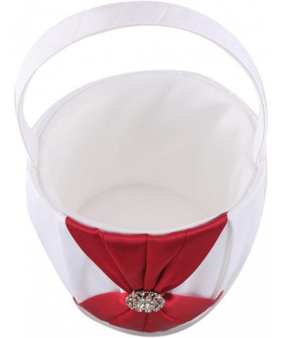 Satin and Artificial Crystal Jewelry to Decorate The Wedding Flower Girl Basket (Red) - Red - CB18Z22L35U $9.54 Ceremony Supp...