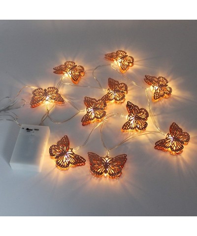 Rose Gold Metal Butterfly LED String Lights Battery Operated with Timer for Home Wedding Party Birthday Valentine's Day and S...