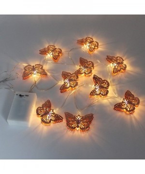 Rose Gold Metal Butterfly LED String Lights Battery Operated with Timer for Home Wedding Party Birthday Valentine's Day and S...