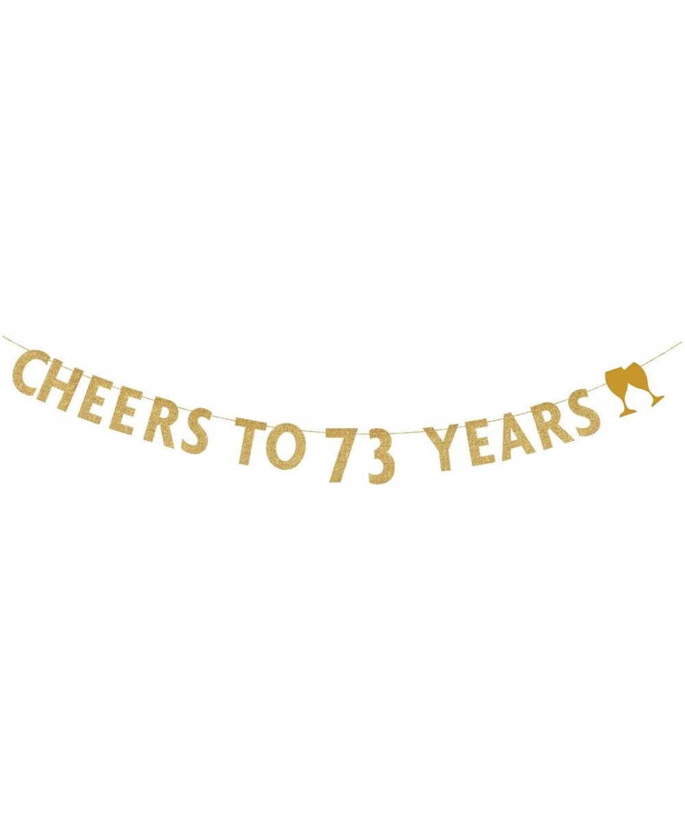 Gold glitter Cheers to 73 years banner-73th birthday party decorations - CS18IMSZ00Y $6.88 Banners & Garlands