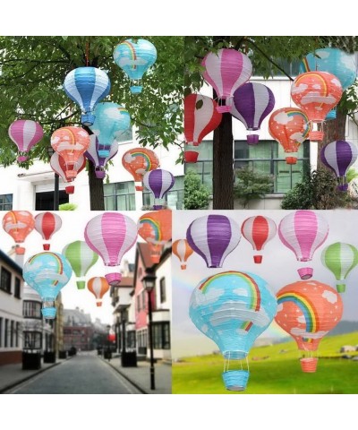 Party Supplies - Set of 5 Lot Hot Air Balloon Paper Lantern Decoration Pom Poms Pompoms Decoration Christmas Wedding Birthday...