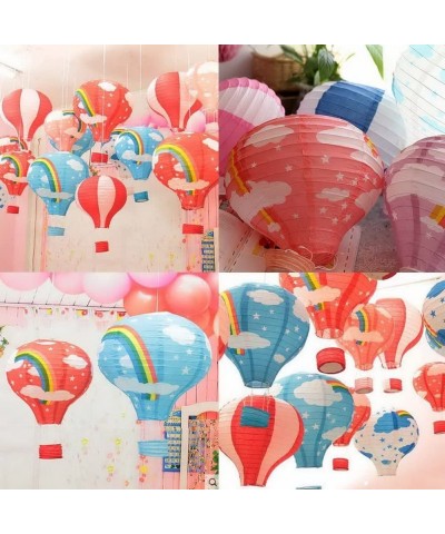 Party Supplies - Set of 5 Lot Hot Air Balloon Paper Lantern Decoration Pom Poms Pompoms Decoration Christmas Wedding Birthday...