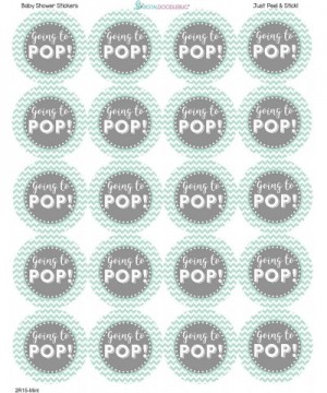 2 Inch Going to POP Baby Shower Stickers Set of 60 (Mint) - Mint - CB18K4XY9A5 $4.69 Favors