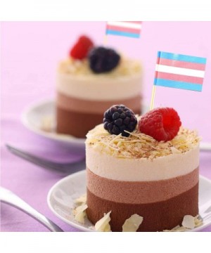 200 Pcs Rainbow Transgender Trans Cake Topper flag- Pride LGBT Trans Small Mini Fruit Toothpick stick Flags- American Rainbow...