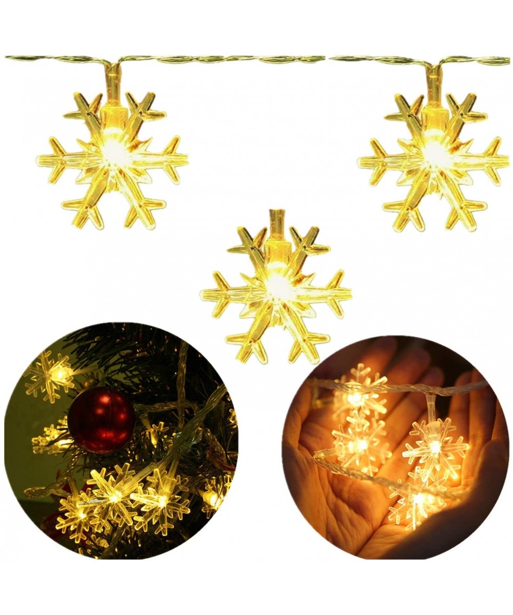Snowflake Led String Lights 33ft/100 LEDs Plug In Indoor & Outdoor Christmas Lights With 8 Changing Model Waterproof Decorati...