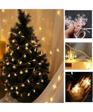 Snowflake Led String Lights 33ft/100 LEDs Plug In Indoor & Outdoor Christmas Lights With 8 Changing Model Waterproof Decorati...