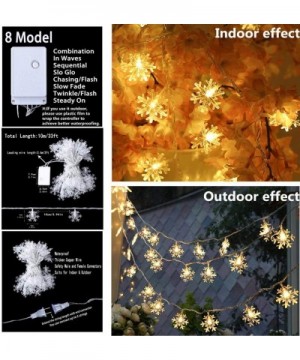 Snowflake Led String Lights 33ft/100 LEDs Plug In Indoor & Outdoor Christmas Lights With 8 Changing Model Waterproof Decorati...