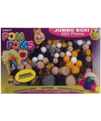 POM-PMV Assorted Pom Poms- Animal Colors- 300 Per Package - Animal Colors - CU111XXL36Z $7.39 Tissue Pom Poms