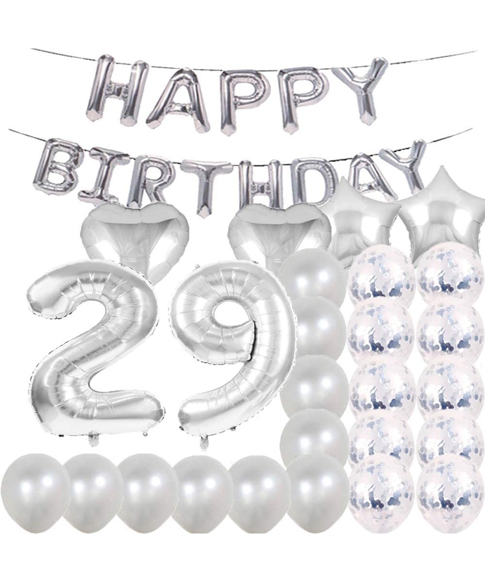 Sweet 29th Birthday Decorations Party Supplies-Silver Number 29 Balloons-29th Foil Mylar Balloons Latex Balloon Decoration-Gr...