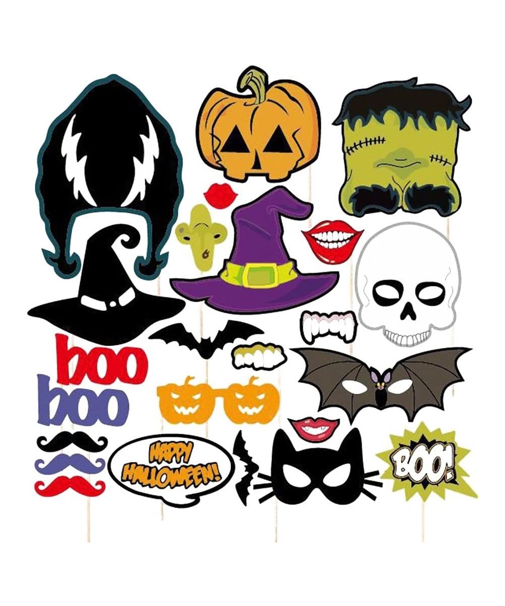 24pcs Happy Halloween Photo Booth Props Skull Witch Hat Pumpkin Bat Butterfly Fancy Party Decor Supply - CZ12KV1EUTV $6.29 Ph...