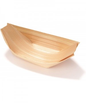 Disposable Wood Boat Plates/Dishes- 4.3" Long x 2.5" Wide x 1" High- 100 Pieces - 4.3" - C512I56BV19 $9.89 Tableware