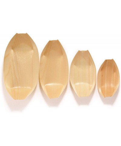 Disposable Wood Boat Plates/Dishes- 4.3" Long x 2.5" Wide x 1" High- 100 Pieces - 4.3" - C512I56BV19 $9.89 Tableware