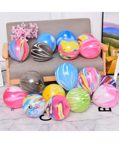 12 Inch 100 Pcs Marble Agate Latex Balloons Rainbow Metallic Helium Party Balloons for Birthday Wedding Baby Shower Halloween...