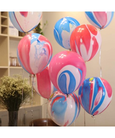 12 Inch 100 Pcs Marble Agate Latex Balloons Rainbow Metallic Helium Party Balloons for Birthday Wedding Baby Shower Halloween...