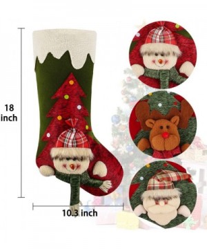 Christmas Stockings- 3 Pcs Big Xmas Stockings 3D Plush Santa Snowman Reindeer for Christmas Decorations Home Party Supplies a...